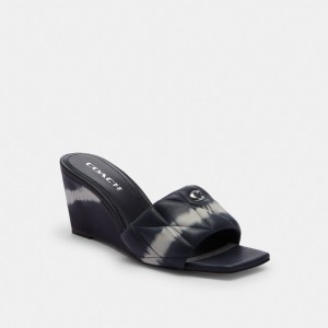 Coach Emma Wedge With Tie Dye Bleu Marine | COH865906