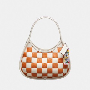Coach Ergo Bag In Checkerboard Patchwork Upcrafted Leather Orange | COH864904