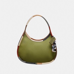 Coach Ergo Bag With Colorful Binding In Upcrafted Leather Vert Olive Vert Multicolore | COH864827