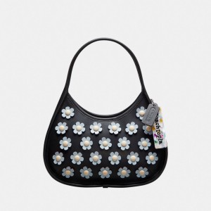 Coach Ergo Bag With Mini Flower Appliqué In Upcrafted Leather Noir Bleu Multicolore | COH864897