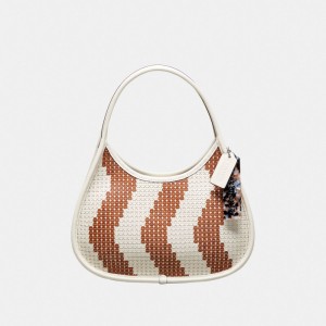Coach Ergo Bag With Wavy Stripe Upcrafted Leather Sequins Marron | COH864868