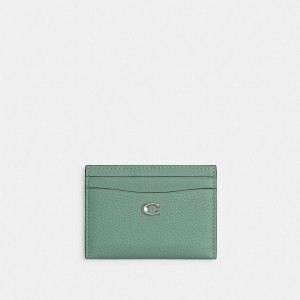 Coach Essential Card Case Argent Turquoise | COH865567