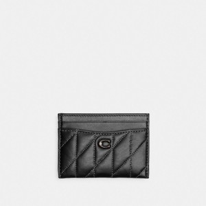 Coach Essential Card Case With Pillow Quilting Bleu Grise Noir | COH865679