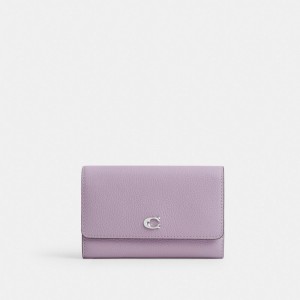 Coach Essential Medium Flap Wallet In Colorblock Argent Violette Multicolore | COH865506