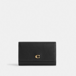 Coach Essential Medium Flap Wallet Noir | COH865507