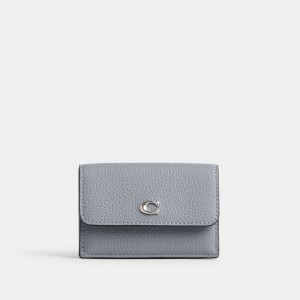 Coach Essential Mini Trifold Wallet Argent Grise Bleu | COH865589