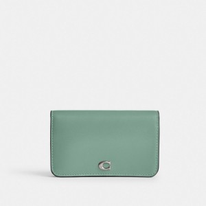 Coach Essential Slim Card Case Argent Turquoise | COH865496