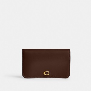 Coach Essential Slim Card Case Chocolat | COH865489
