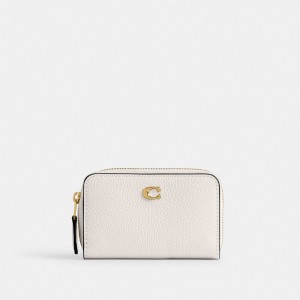 Coach Essential Small Zip Around Card Case Blanche | COH865699