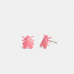 Coach Fly Stud Earrings Argent Rose | COH866122