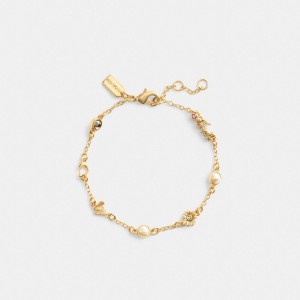 Coach Garden Charms Bracelet Doré Multicolore | COH866129