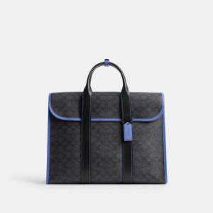 Coach Gotham Portfolio Bag In Signature Canvas Grise | COH866535