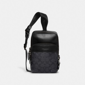 Coach Gotham Sling Pack 13 In Signature Canvas Grise | COH865462