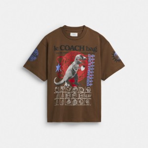 Coach Graphic Relaxed T Shirt In Organic Cotton Marron | COH866008