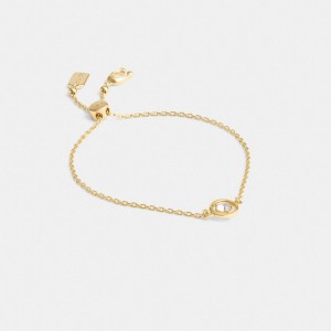 Coach Halo Round Slider Bracelet Doré | COH866134