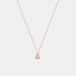 Coach Halo Tea Rose Pendant Necklace Rose Doré | COH866180