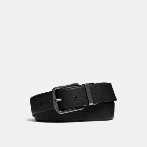 Coach Harness Buckle Cut To Size Reversible Belt, 38 Mm Noir | COH866993
