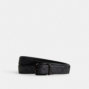 Coach Harness Buckle Cut To Size Reversible Belt, 38 Mm Grise Noir | COH867006
