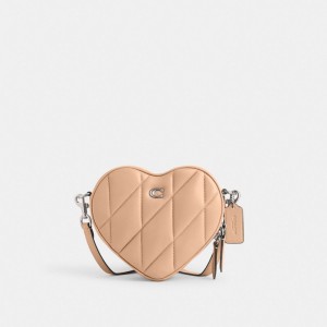 Coach Heart Crossbody Bag With Quilting Argent | COH864748