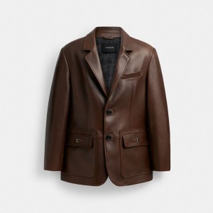 Coach Heritage C Leather Blazer Marron | COH866868