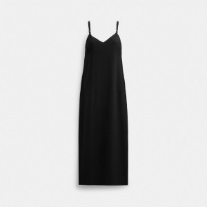 Coach Heritage C Silk Midi Dress Noir | COH866056