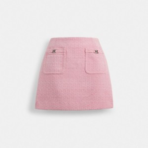 Coach Heritage C Tweed Skirt Rose | COH866028