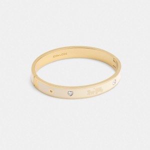 Coach Horse And Carriage Enamel Hinged Bangle Doré | COH866205