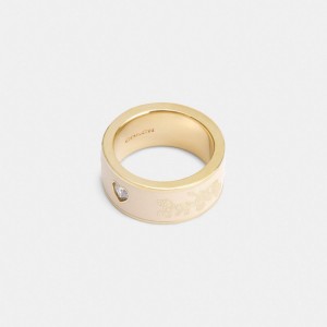 Coach Horse And Carriage Enamel Ring Doré | COH866202