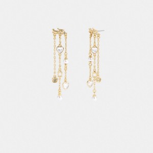 Coach Horse And Carriage Front Back Charm Earrings Doré | COH866218
