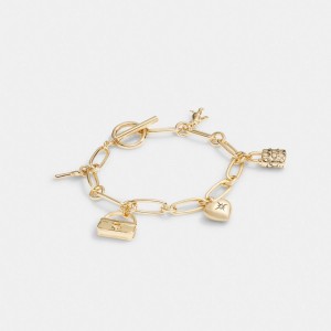 Coach Iconic Charm Chain Bracelet Doré | COH866177