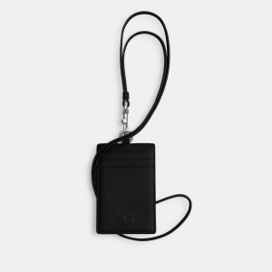 Coach Id Lanyard With Signature Canvas Noir | COH865663