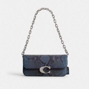 Coach Idol Bag 23 In Python Argent Bleu | COH864863