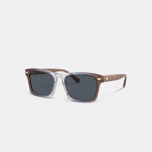Coach Keyhole Square Sunglasses Marron Bleu Grise | COH867060