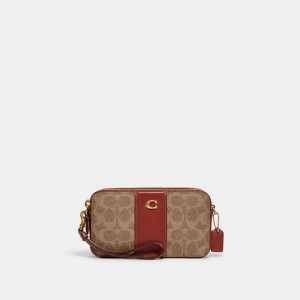 Coach Kira Crossbody Bag In Colorblock Signature Canvas Marron Rouge | COH865637