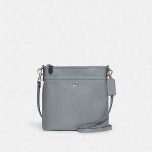 Coach Kitt Messenger Crossbody Bag Argent Grise Bleu | COH865256