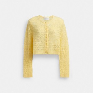 Coach Lace Knit Cardigan Jaune | COH865997