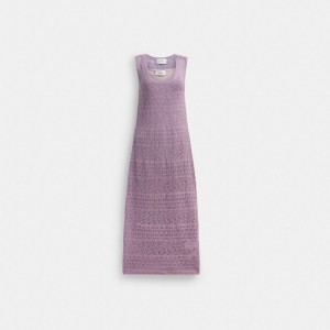 Coach Lace Knit Dress Violette | COH866063