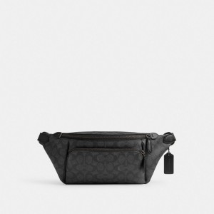 Coach League Belt Bag In Signature Canvas Grise | COH866686