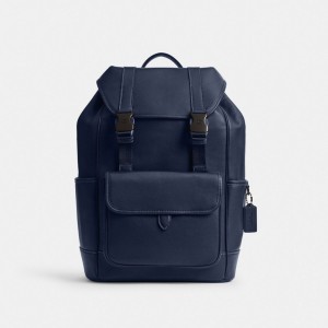 Coach League Flap Backpack Bleu Foncé | COH866518