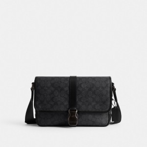 Coach League Messenger Bag In Signature Canvas Grise | COH866615