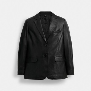 Coach Leather Blazer Noir | COH865929