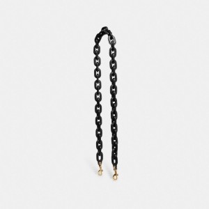 Coach Leather Covered Chain Strap Noir | COH866447
