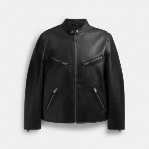 Coach Leather Racer Noir | COH866858