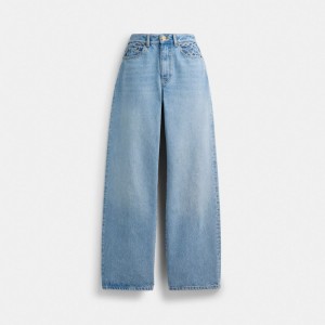 Coach Loose Fit Jeans Bleu | COH866039
