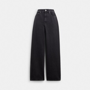 Coach Loose Fit Jeans In Organic Cotton Noir | COH866034