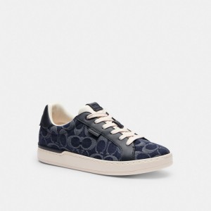 Coach Lowline Low Top Sneaker In Signature Denim Bleu | COH865832