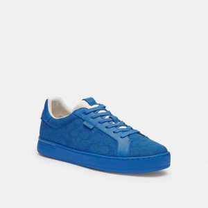 Coach Lowline Low Top Sneaker In Signature Canvas Bleu | COH866814