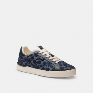 Coach Lowline Low Top Sneaker In Signature Denim Bleu | COH866818