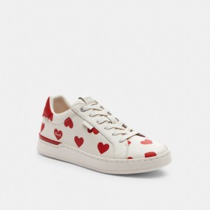Coach Lowline Low Top Sneaker With Valentine'S Print Rouge | COH865828