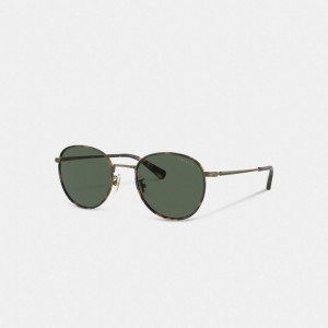 Coach Metal Windsor Round Sunglasses Doré | COH867061